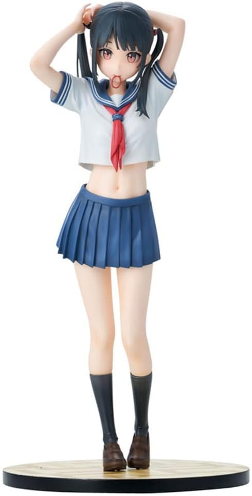 Anime Figure Kantoku Sailor Fukuno no Manaka JK Middle School Service Girl Wife Figure Removable Clothes Cute Double Ponytail Loli Hot Girl Statue Cartoon Character Boxed Toy Model 28cm