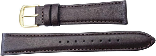 Seiko DX64 Leather Smooth Dark Brown Men's Watch Band Strap 0.7 inch (18 mm)