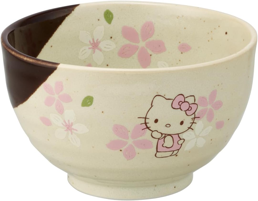 Skater CHMB1-A Mino Ware Small Bowl Hello Kitty Sakura Sanrio 5.0 x 3.1 inches (12.8 x 8 cm)