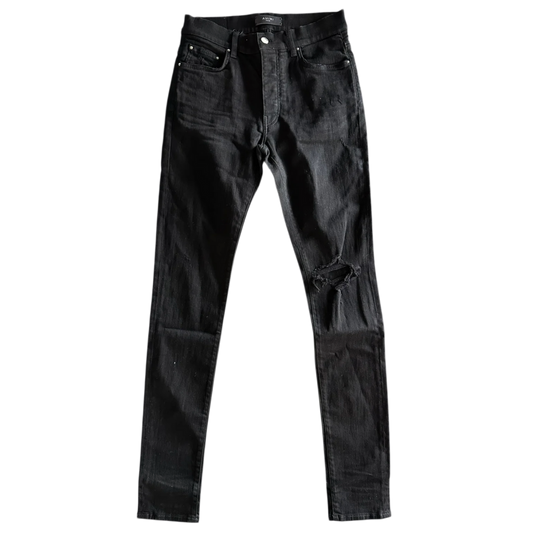 AMIRI 'BROKEN' BLACK DISTRESSED JEANS