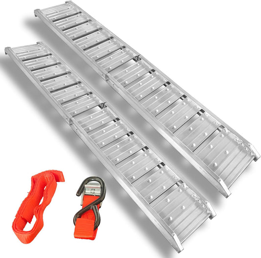 Alice in Miscellaneous Goods Landscape Ladder Rail Folding Bi-Fold Claw Hook Lightweight Aluminum Bridge Car Bike Farm Equipment (2)
