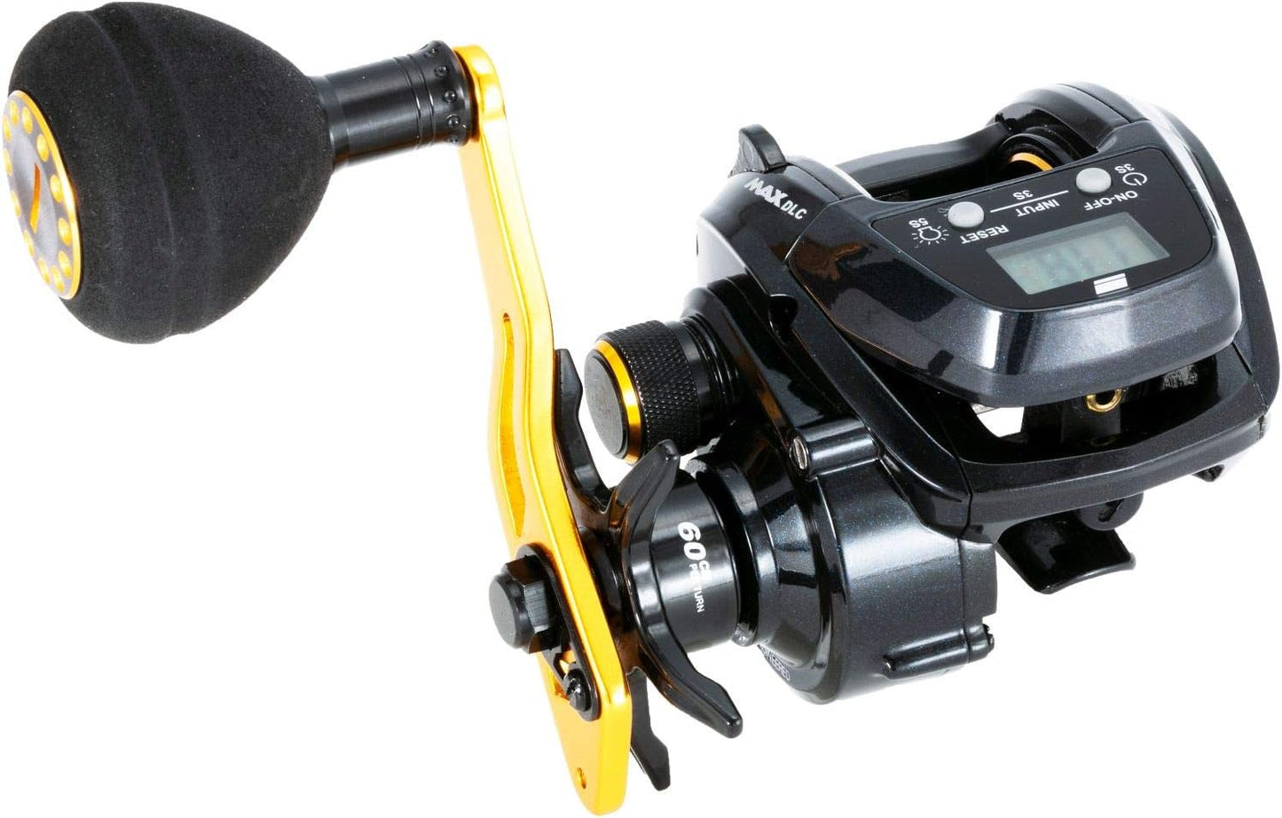 Abu Garcia MAX DLC DLC-P Power Handle Model with Digital Line Counter, Right-Hand Retrieve (English Language Not Guaranteed)