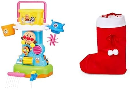 Agatsuma Anpanman Bucket Bath Splash (Recommended Age: 1.5 years and up) + Christmas Wrapping Bag Set BL