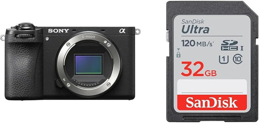 Sony APS-C Mirrorless SLR Camera α6700 Body (No Lens) Black ILCE-6700 + [SanDisk SD Card] 32GB SDHC Class 10 UHS-I Read Up to 120MB/s SanDisk Ultra SDSDUN4-032G-GHJNN New Package
