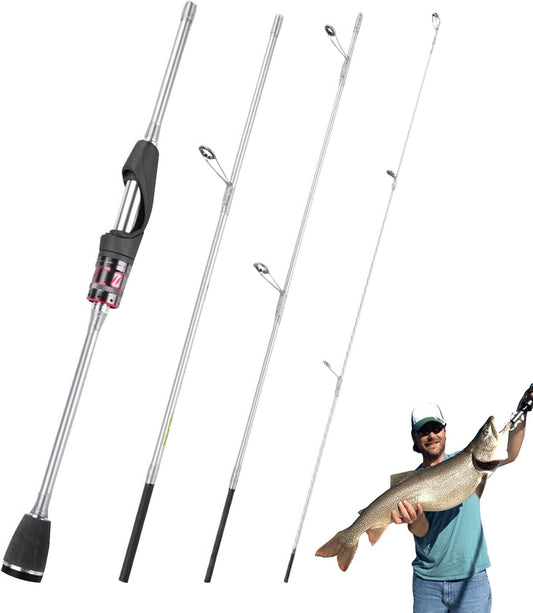 Telescopic Fishing Rod,Telescopic Fishing Rod,Carbon Fiber Saltwater Surf Fishing Rod - Lightweight Short Section Travel Fish Rod Bass Salmon Trout Fishing Equipment