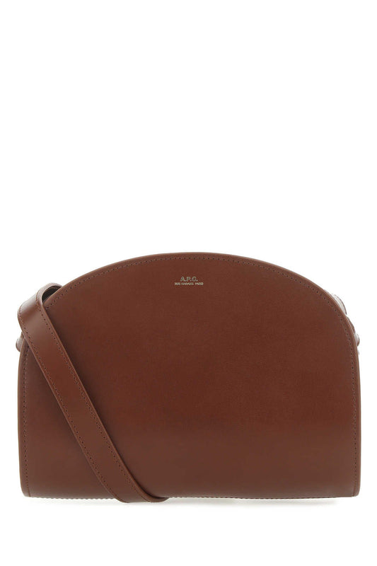 A.p.c. A.P.C.ブラウンレザーデミルーンショルダーバッグ - Image 1