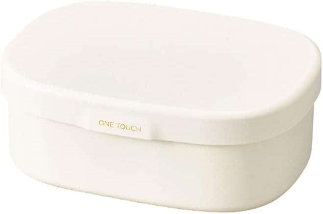 Tatsumiya (たつみや) HAKOYA Quick-Clean Bento Box, One-Touch, Made in Japan, M, 600ml, White, Microwave and Dishwasher Safe