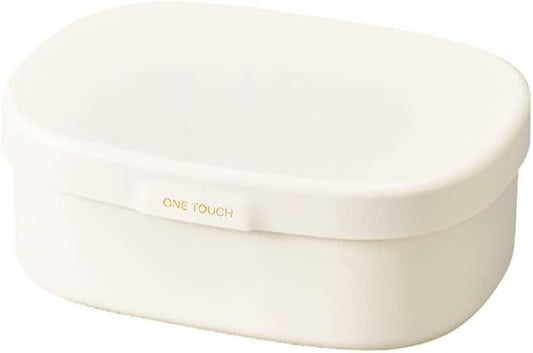 Tatsumiya (たつみや) HAKOYA Quick-Clean Bento Box, One-Touch, Made in Japan, M, 600ml, White, Microwave and Dishwasher Safe