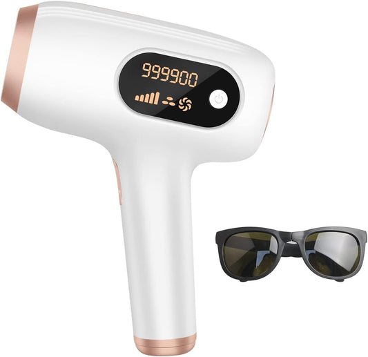 Epilator Salon Grade IPL Light Epilator, Large Epilator, 990,000 Rounds Adjustable, 5 Levels, Manual/Automatic, Women's, Men's, Beard, Face, Armpits, Whole Body, Unisex, Household Epilator,