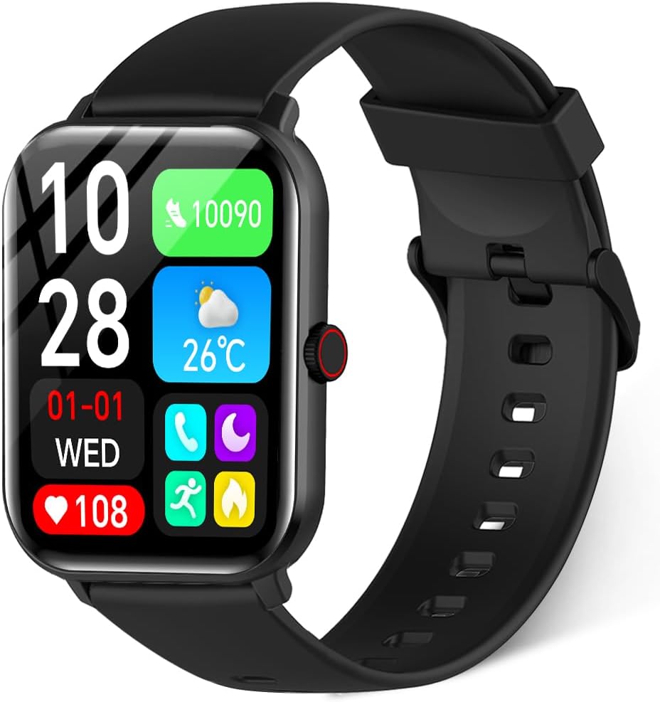 Smart Watch (2025 Development/Professional Recommended Model) Smart Watch, iPhone Compatible, Android Compatible, Bluetooth 5.3 Function, 1.9-inch Large Screen, Activity Tracker, Wristwatch, 100
