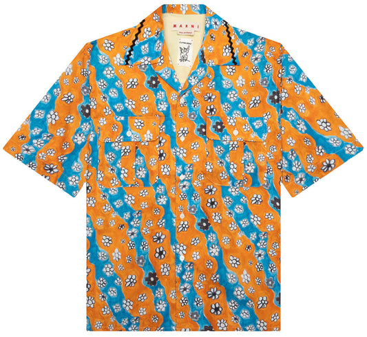 MARNI 'STRIPED FLORAL' BUTTON UP SHIRT