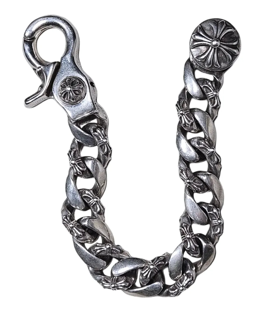 CHROME HEARTS 'FANCY LINK' CUBAN 8 IN LOBSTER CLASP BRACELET