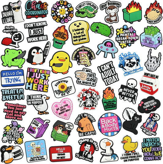Alfileres divertidos a granel para adultos, 20/30/50 unidades al azar diferentes pines de humor divertidos para mochilas/chaquetas, sombreros/bolsas, regalos para mujeres y hombres