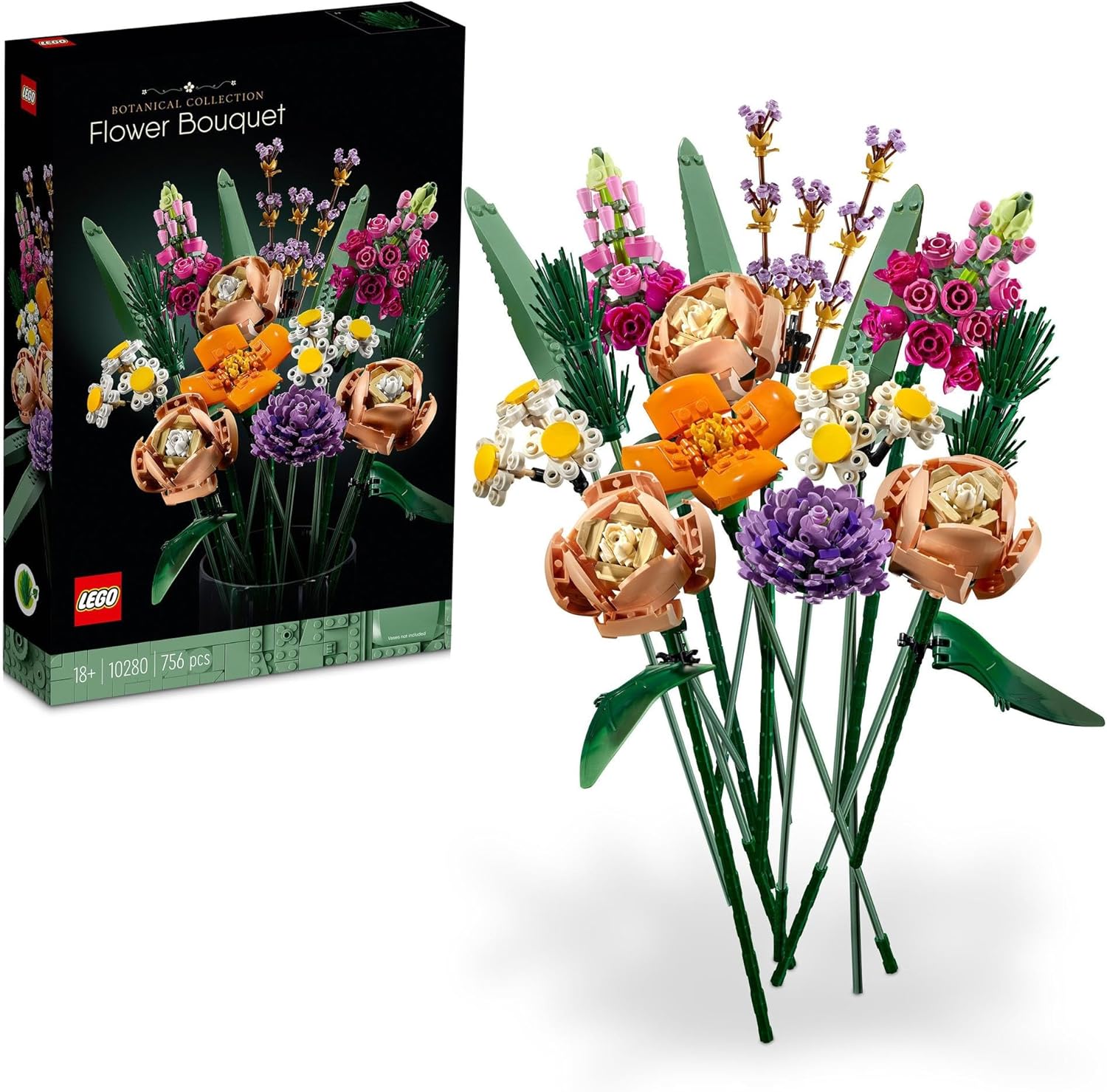 LEGO Botanical Flower Bouquet Toy, Building Block, Birthday Present, Blocks, Mother's Day, Father's Day, Male, Female, Bouquet, Artificial Flowers, Decoration, Interior, Stylish, Mother, Father, 10280