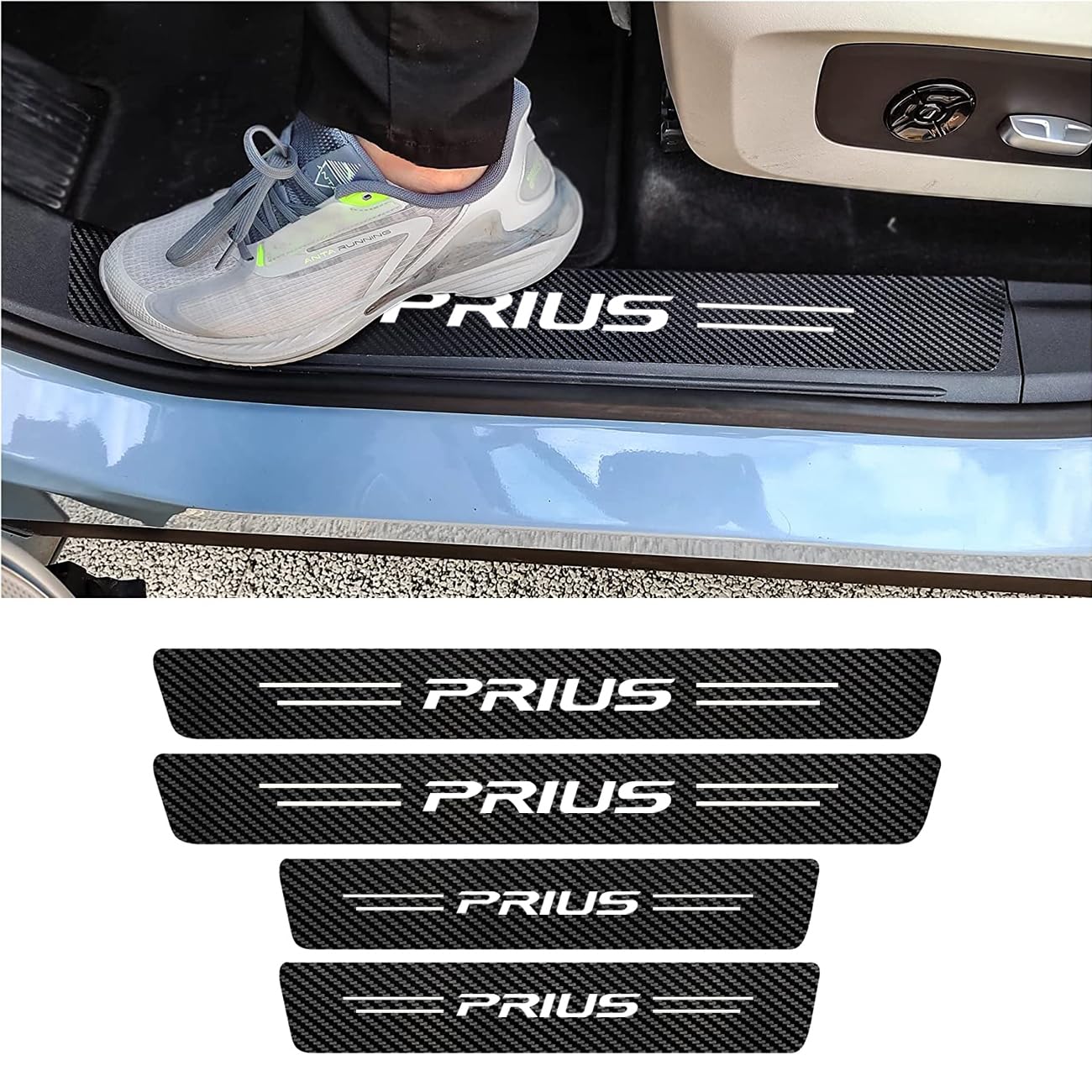Prius 50 Series 60 Series Side Step Guard, For Cars, Door Guard Stickers, Leather, Premium Material, Scratch-Resistant, Stain Prevention, Pack of 4 (Prius) [Parallel Import]