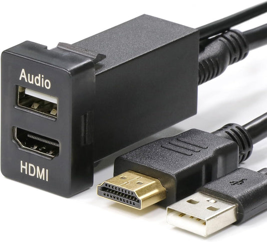 USB Input Port & HDMI Input Port Audio Relay Audio Parts Switch Port Panel for Toyota Cars
