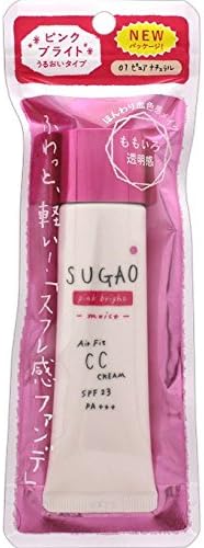 スガオ (SUGAO) エアーフィット CCクリーム ピンクブライトモイスト ピュアナチュラル SPF23 PA+++ 25g