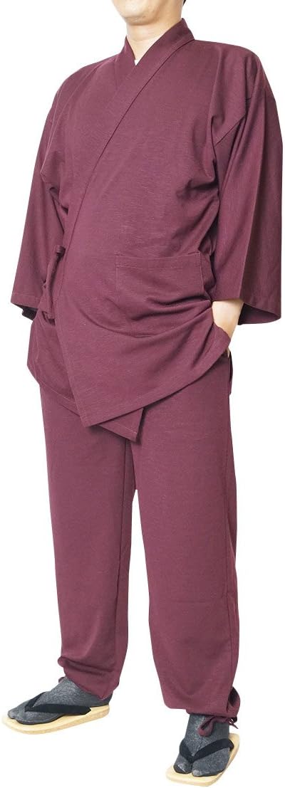 [Samui and Japanese Specialty Store, Craftsmanship Himeka] Men's Slub Knit Weave Samue Clothes, S/M/L/LL/3L/4L/5L