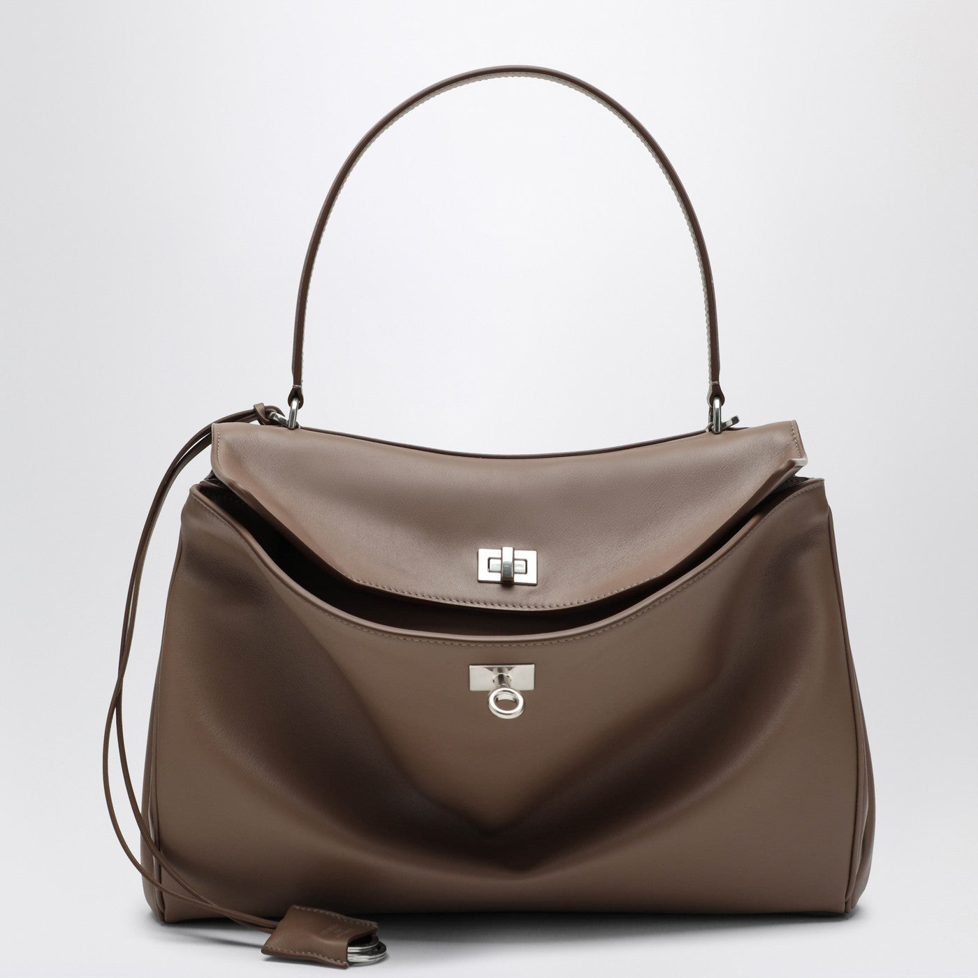 Taupe Smooth CalfskinのBalenciaga Medium Rodeoバッグ - Image 1