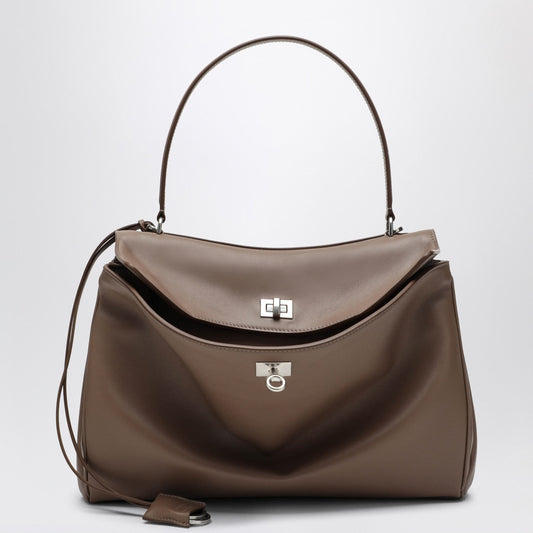 Taupe Smooth CalfskinのBalenciaga Medium Rodeoバッグ - Image 1