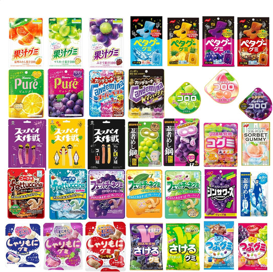Gummy Assortment, 10 Types, Set of 10, Set of 10, Coloro, Petago, Crushed Gummies, Juice Gummies, Ninja Mesh, Candemina, Fitcine, Sake Gummies