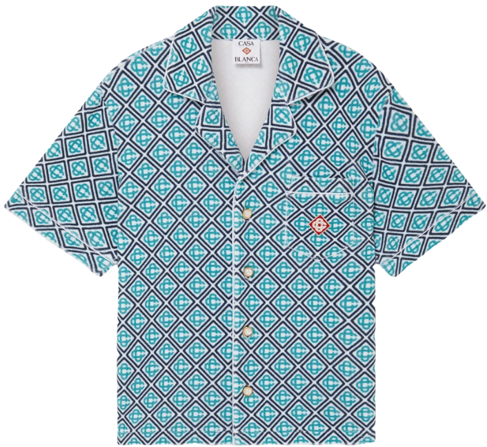 CASABLANCA 'TEAL BLUE' TOWELLING SHIRT