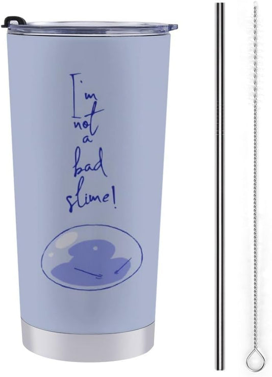 Rimlu Slime/Rolling Slime, When Reincarnation, Mug, Coffee Cup, Convenient Store Cup with Lid, Portable, 20.3 fl oz (600 ml), Direct Drip, Stainless Steel, Straw, Character Goods, Cold Insulation, Heat Retention, Moiiss Water Bottle, Tumbler