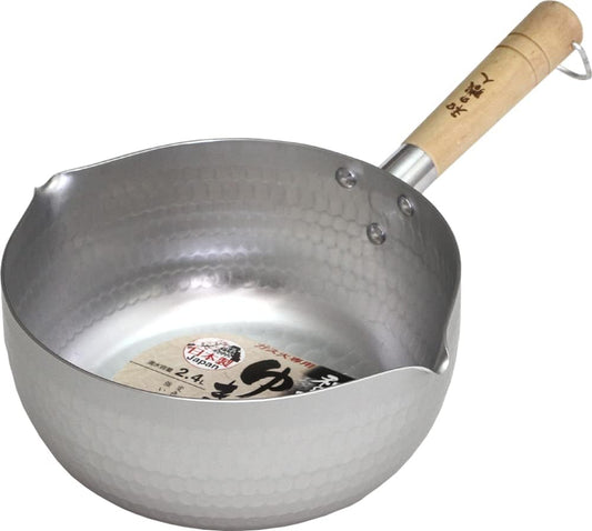 Taniguchi Metal Snow Flat Pot for Gas Fire, 6.9 inches (20 cm), 2.4 L (2.4 L), Made in Japan, Lightweight, Simmered Miso Soup, Japanese Artisans