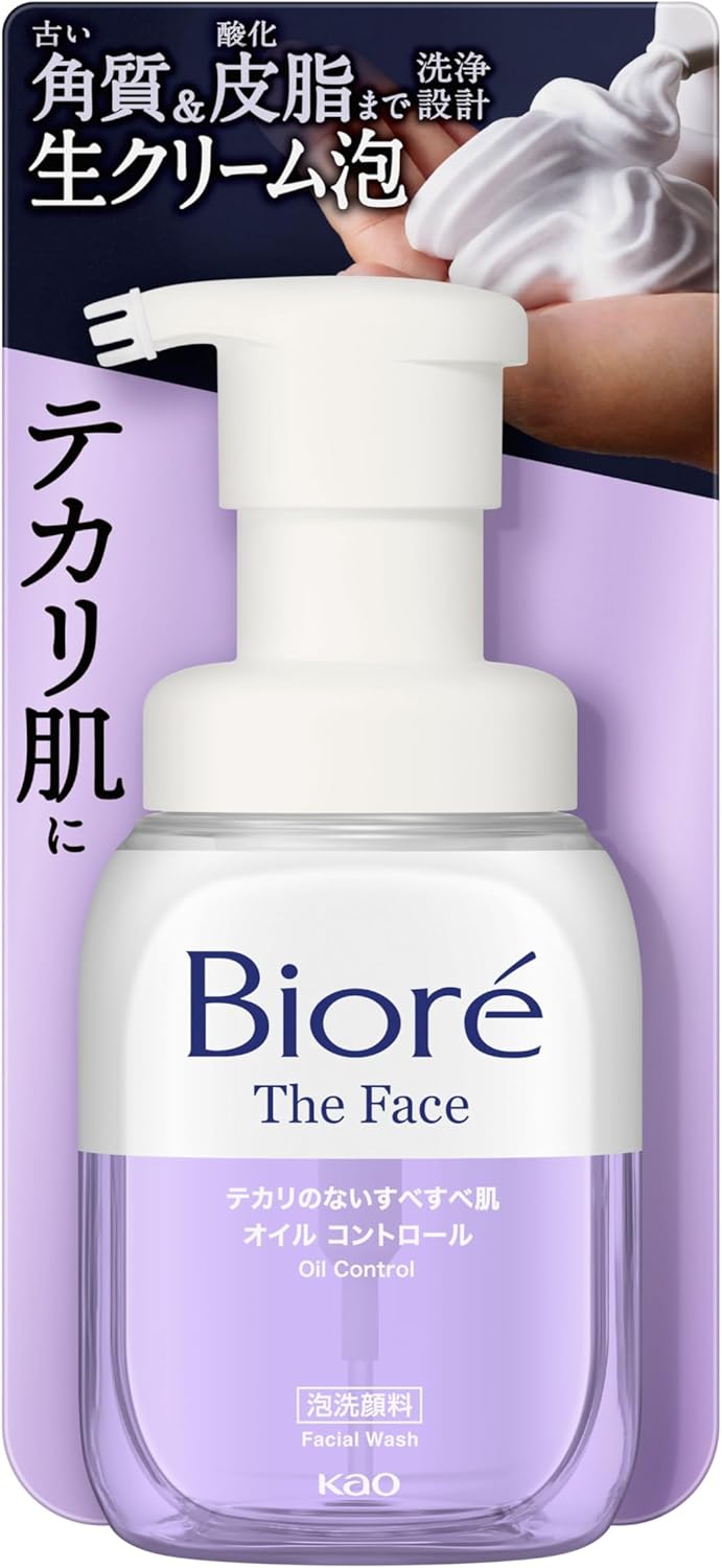 Bioré Biore The Face Foam Facial Cleanser, Oil Control, Frictionless, For Sebum & Over Shiny Skin 200 milliliters (x 1)