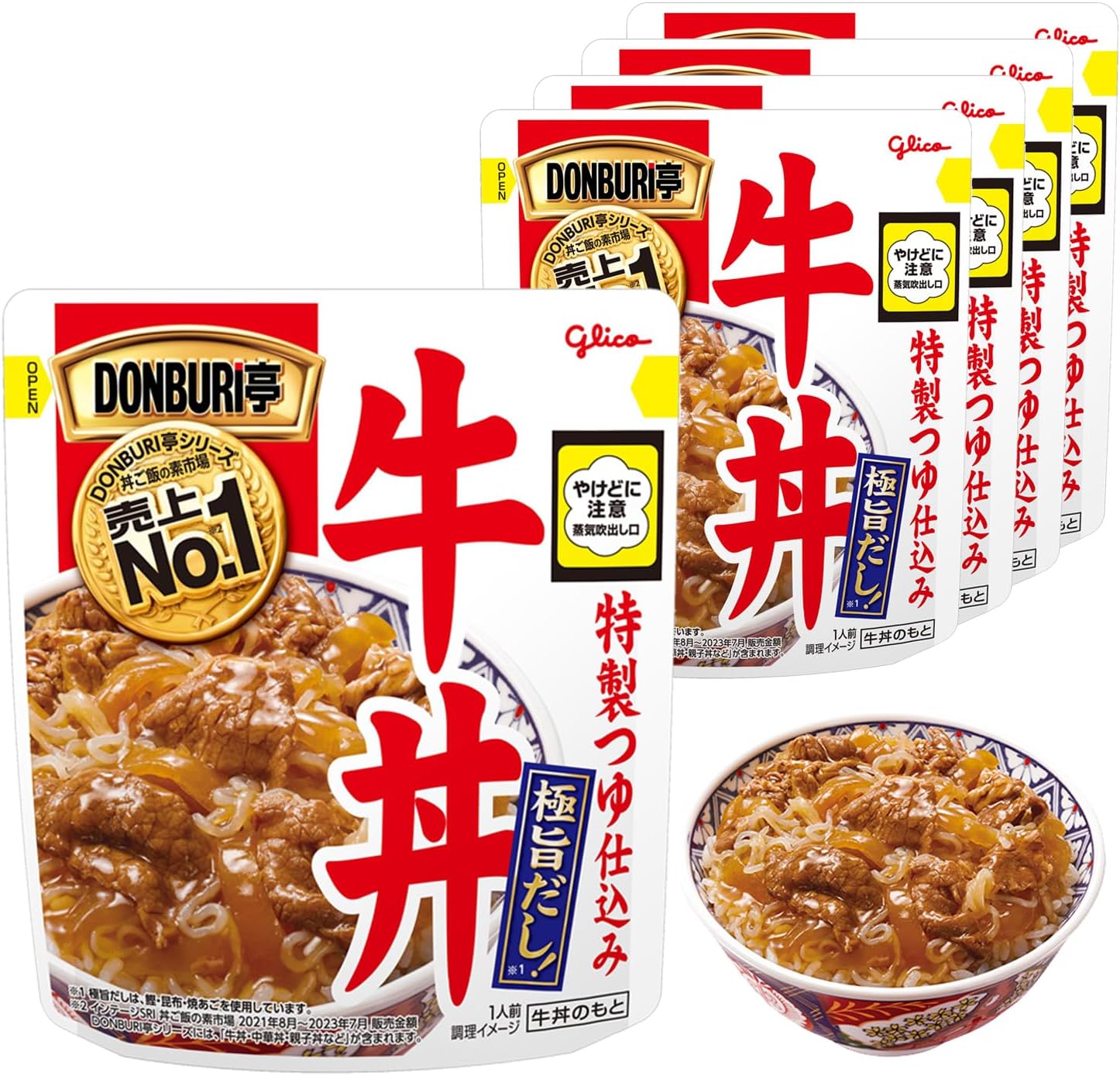 DONBURI Tei Gyudon, 6.3 oz (180 g) x 5 Pieces, Ezaki Glico