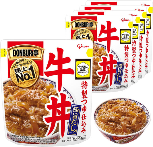 DONBURI Tei Gyudon, 6.3 oz (180 g) x 5 Pieces, Ezaki Glico