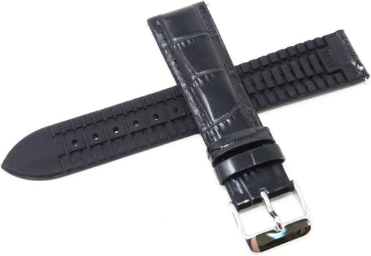 Seiko RS02C20BK Watch Band, 0.8 inches (20 mm), Leather, Rubber, Genuine Black Strap, Leather
