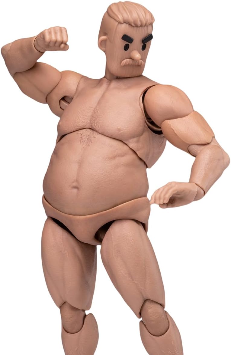HiPlay NT-03 Non-Play Toy, NOTTAA 1/12 Middle Aged Square Head Human Body, Removable Neck Part, Male Seamless Action Figure Body, Super Movable
