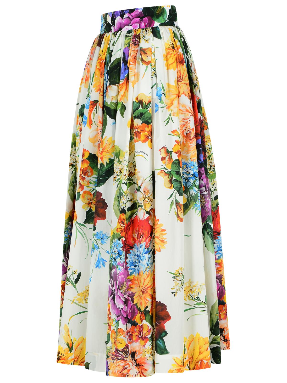 Dolce  Gabbana Dolce＆Gabbana 'Fiorata'マルチカラーコットンスカート - Image 1
