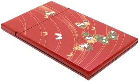 海外向けおみやげ 日本のお土産 加賀の伝統 石川伝統工芸品 加賀 山中漆器 立ち鏡 スタンドミラー 花蝶 朱色