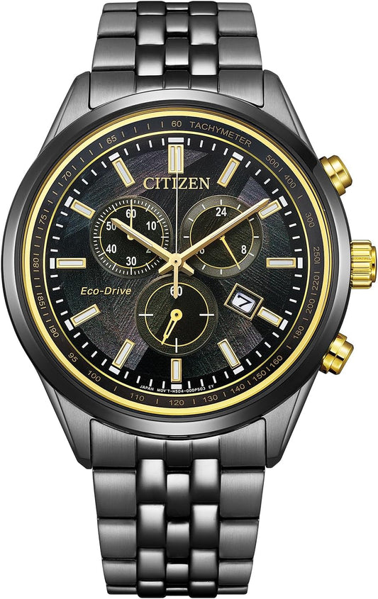 Citizen Collection AT2576-68E Light in Black Chronograph Men's Business Analog Wristwatch (10 ATM Waterproof/Eco-Drive)