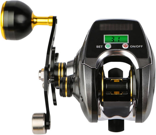 Electric Boat Fishing Reel, Lure Fishing Reel Left/Right Hand Digital Display Waterproof Anti-Corrosion Fishing Gear Suitable for Boat Fishing, Deep Sea Fishing, Lake, River etc
