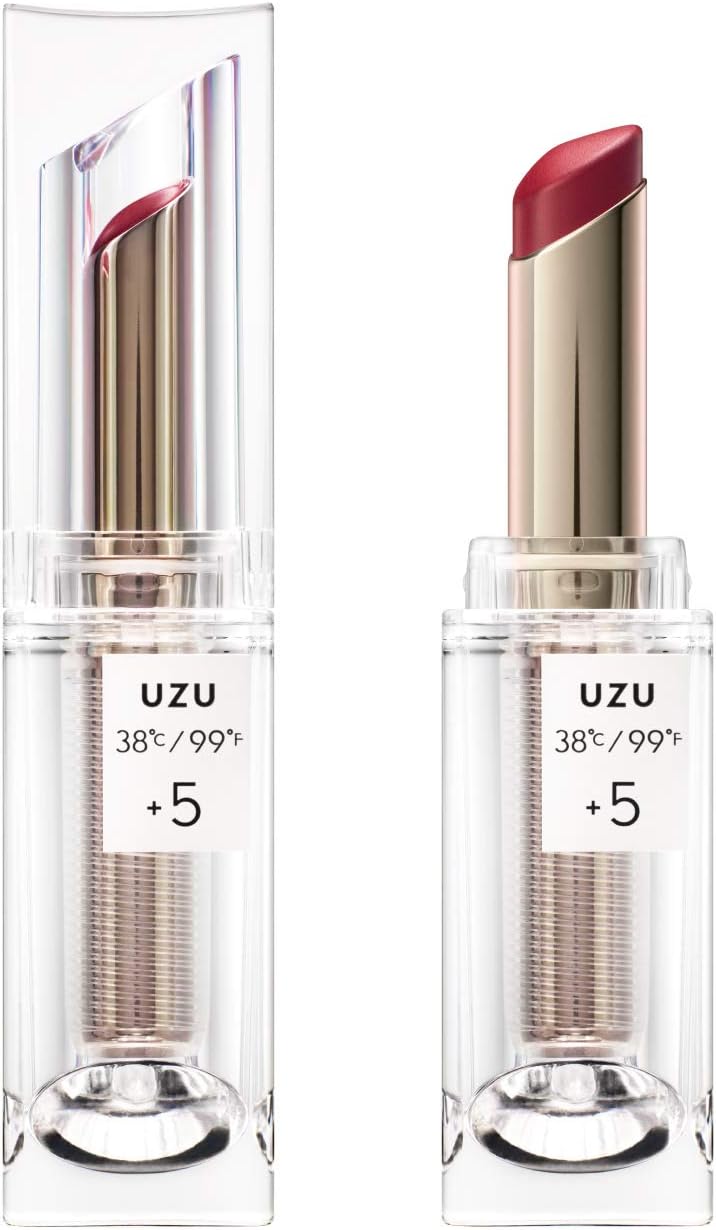 UZU BY FLOWFUSHI 38°C / 99°F Lipstick [+5 Red (Semi Matt)] Lip Care, Skin Beautifungus, Fragrance-free, Hypoallergenic