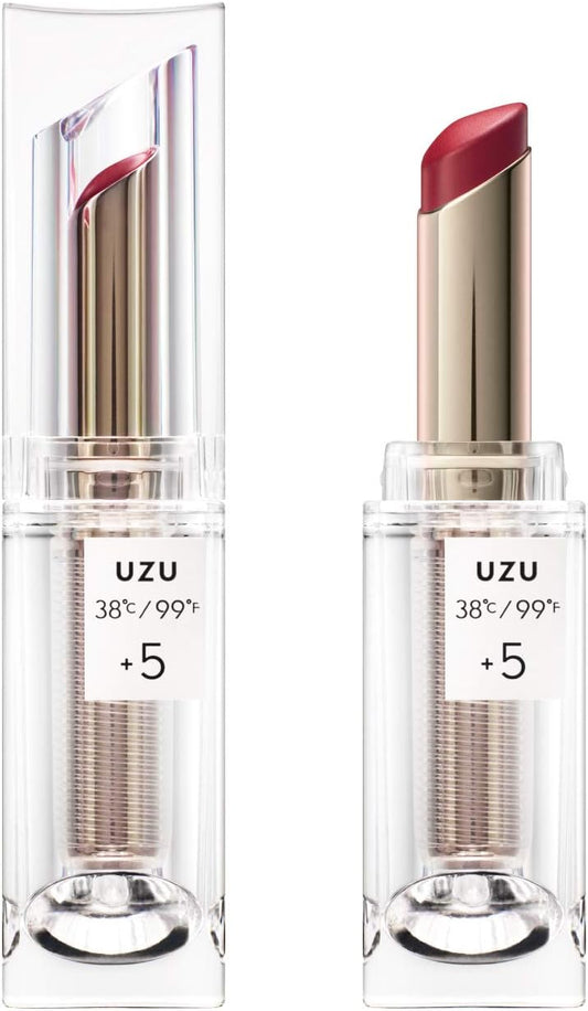 UZU BY FLOWFUSHI 38°C / 99°F Lipstick [+5 Red (Semi Matt)] Lip Care, Skin Beautifungus, Fragrance-free, Hypoallergenic
