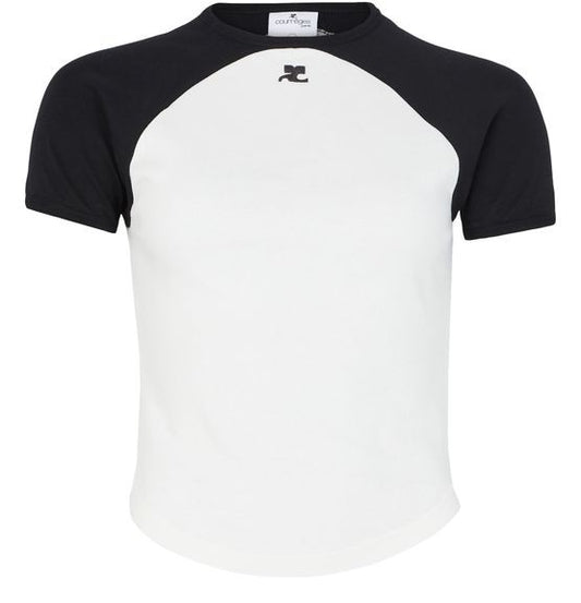COURREGES Circle contrast t-shirt - Image 1