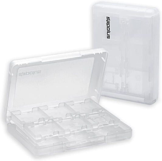 sapolus 3DS Soft Case, Game Soft, Large Capacity, Storage Cassette, Memory Cards, 24 Cards, White, General