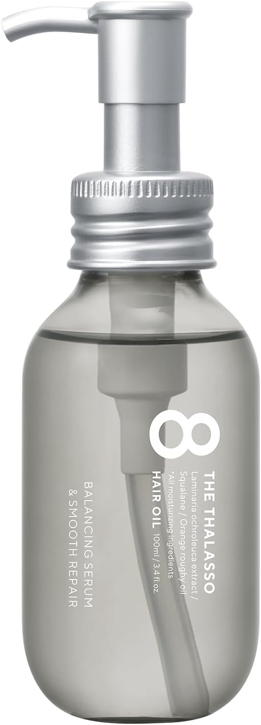 Eight The Thalasso Serum Oil Smooth Hair Oil, Balancing Serum & Smooth Repair, Hair Care, Fruity Floral Scent, Hair Styling, Made in Japan, 3.4 fl oz (100 ml)