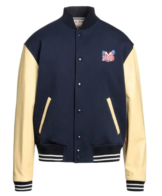 MARNI 'NAVY EMBROIDERY' VARSITY JACKET