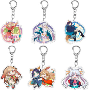 Fantasyon Super Kaguya Princess Key Holder, 6-Piece Set, Kaguuya, Sakuri, Yachiyo Tsukimi, Anime Goods, Lightweight, Portable, Bag Hanging, Pendant, Key Decoration, Unofficial