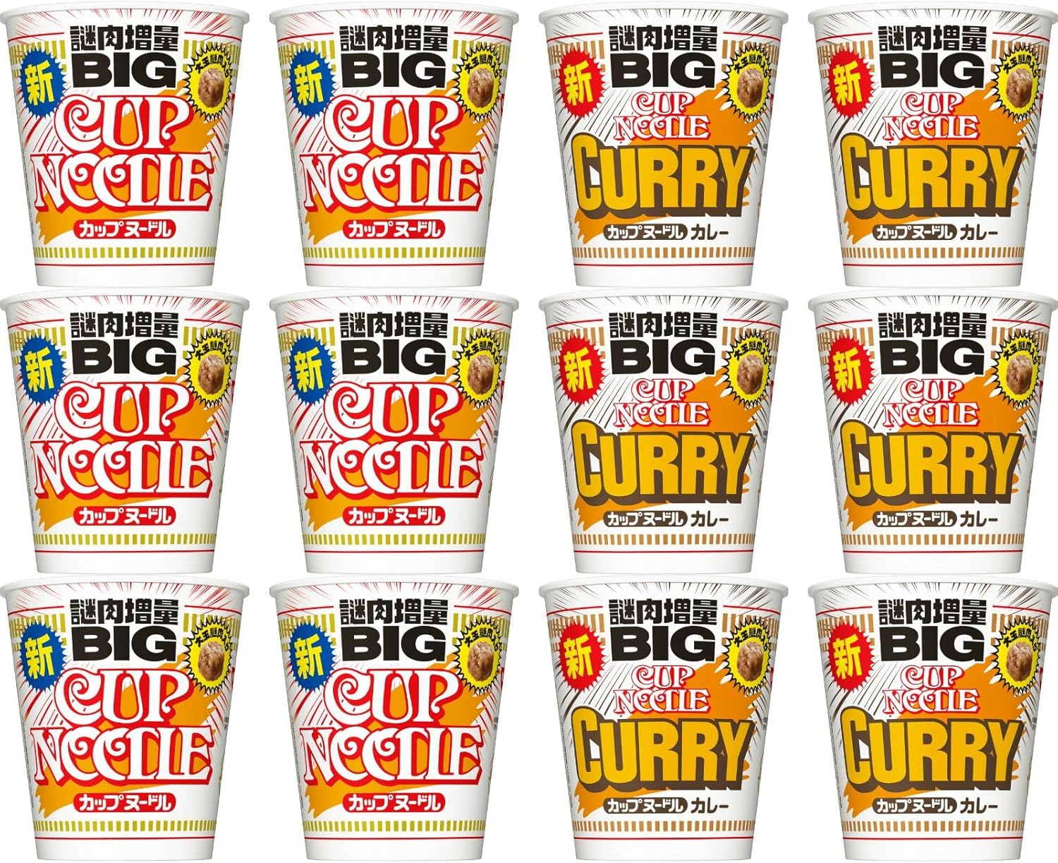 Cup Noodles, Regular x 6 Servings, Curry x 6, Total of 12 Servings, Assorted Set (Nissin Foods Cup Noodles, Instant Large Size, Assorted), Set Purchase