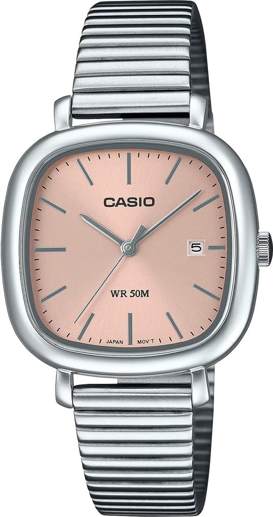 Casio LTP-B166 Series Standard Analog Quartz Women's Wristwatch, Salmon Pink LTP-B166D-4AV, Classic