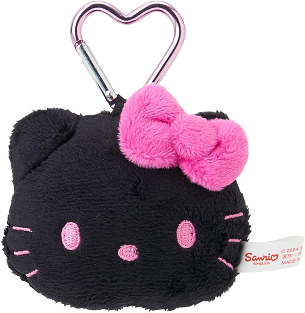 Sanrio 087599 I Love Hello Kitty Face Shaped Mascot Holder, Black