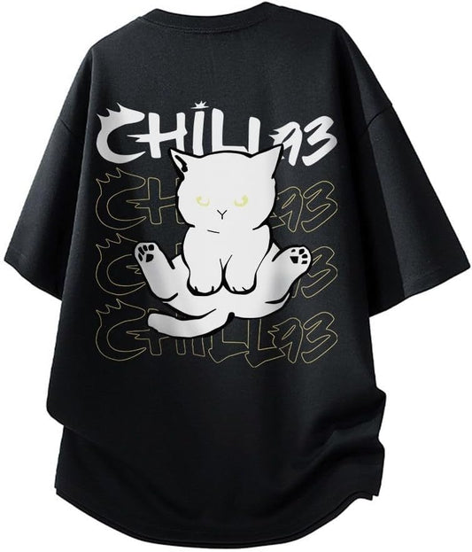 Summer Clothing, Men's, Short Sleeve, 100% Cotton, Large Size, Funny, Cute Cat Pattern, Printed, Round Neck, Half Sleeve, Top, Lightweight, Soft, Comfortable, Casual, Cute, Fashionable