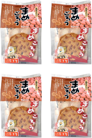 Nambu Senbetinoyanote-ya Mamegoro, Set of 6 x 4 Bags, Individually Packaged, Thick Roasted Peanuts, Plenty of Fragrant, Crispy Treats, Tea Infused