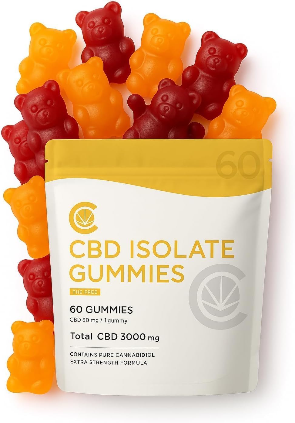 CBD Gummies CannaTech 3000mg 60 pieces 50mg/piece Using CBD Isolate High Concentration (Grape and Mandarin Flavor)